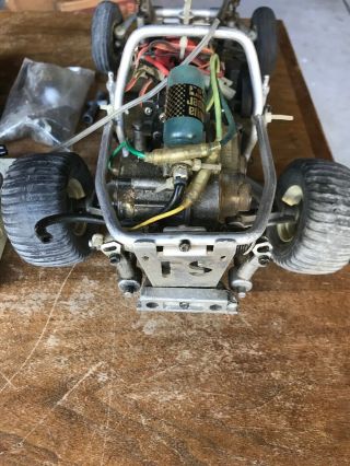 Vintage Tamiya RC Car.  1982 Champ? Chassis With Spare Parts and Tools. 3