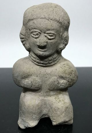 Ancient Pre - Columbian Art Pottery Mayan Aztec Fertility Doll Artifact Figurine