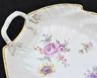 Antique KPM Porcelain Hand Painted Floral Leaf Dishes 19th Century 5