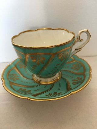 Royal Stafford Bone China Tea Cup & Saucer Turquoise England