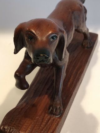 Vintage c.  1950 ' s Irish Setter Hunting Dog Folk Art Carved Wood Statue 4