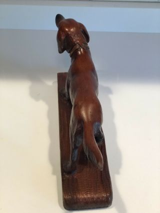 Vintage c.  1950 ' s Irish Setter Hunting Dog Folk Art Carved Wood Statue 6