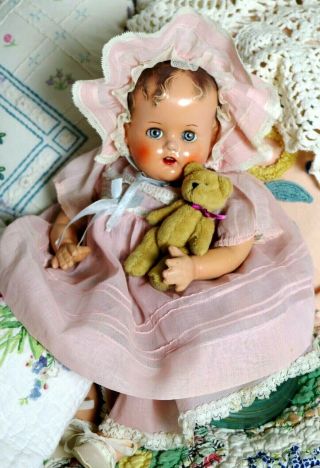 Vintage Composition Doll Ideal Baby Miracle On 34th Street Blue Eyes