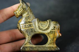 Exquisite Chinese Old Jade Carved Horse Lucky Statue H85