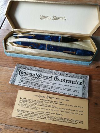 Conway Stewart Vintage Fountain Pen And Pencil Set No 31 Boxed