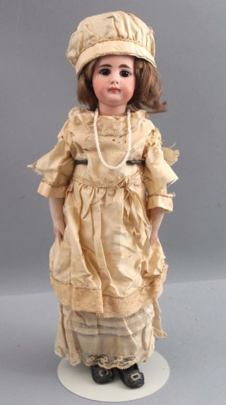 13inch Antique French or German Bisque Head Solid - Dome Doll Kid - Leather Body NR 2