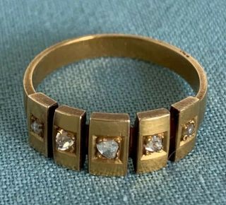 Antique/vintage 18k Gold Ring With Rose Cut Diamonds