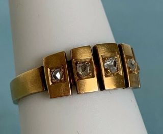 Antique/Vintage 18k Gold Ring with Rose Cut Diamonds 2