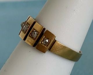 Antique/Vintage 18k Gold Ring with Rose Cut Diamonds 4