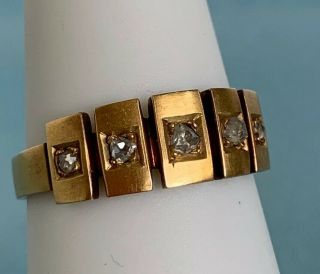 Antique/Vintage 18k Gold Ring with Rose Cut Diamonds 6