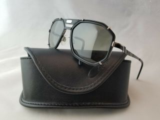 Cazal Vintage Mod.  659/3 Col.  011 Matte Black Silver Sunglasses Made In Germany