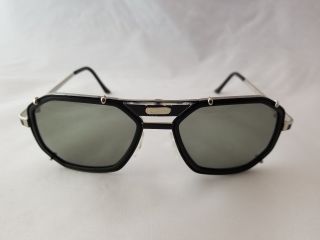 CAZAL VINTAGE MOD.  659/3 COL.  011 MATTE BLACK SILVER SUNGLASSES MADE IN GERMANY 2