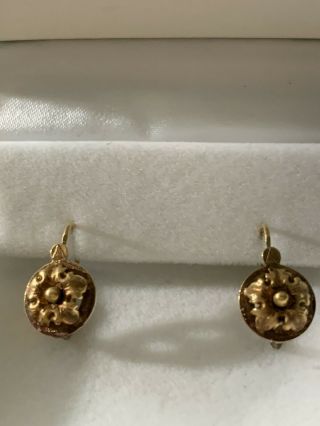 Antique Victorian 18k Gold French Earrings
