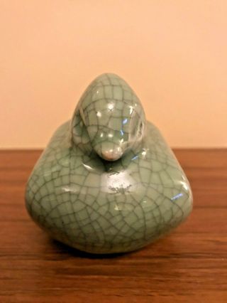 CHINESE VINTAGE HAND CRAFTED CELADON BIRD 2