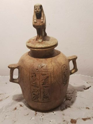 Rare Antique Ancient Egyptian Funeral Vessel For Spirit (ba) Bird 1750 - 1670bc