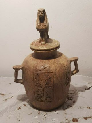 Rare Antique Ancient Egyptian Funeral Vessel For Spirit (Ba) Bird 1750 - 1670BC 4