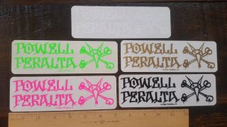 Vintage Powell Peralta Skateboard Stickers Very Rare Colors.  1984