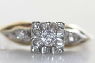 Antique Art Deco 14k Gold Diamond Ring Sz 6.  5 3 Grams Not Scrap