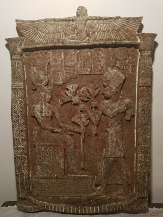 Rare Antique Ancient Egyptian Stela King Ramses Offer Flower God Isis1279–1213bc