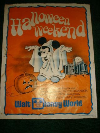 Halloween Weekend Walt Disney Poster Vintage Haunted Mansion Mickey Mouse Disney