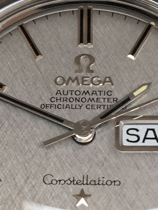 Vintage Omega Constellation Chronometer Automatic Day Date Watch Stainless Steel 2