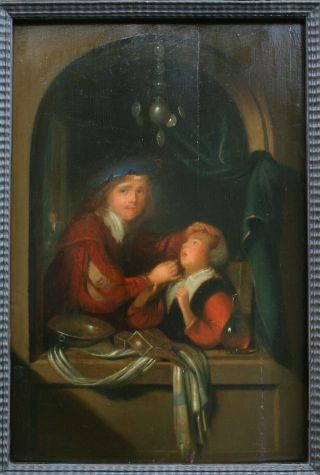 17/18th Cent Dutch Old Master Portrait The Dentist Antique Oil Painting On Panel