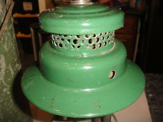 VINTAGE 1930 ' S COLEMAN 242A LANTERN CHROME/GREEN WITH BAIL AND STORAGE CAN 8