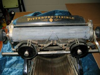 Rare Vintage Pittsburg Visible No 10 Antique Typewriter For Restoration 9