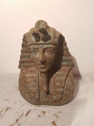 Rare Antique Ancient Egyptian King Tutankhamun Head Crown Cobra1332–1323bc