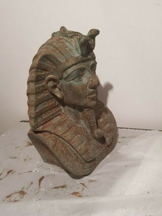 Rare Antique Ancient Egyptian King Tutankhamun Head Crown Cobra1332–1323BC 3