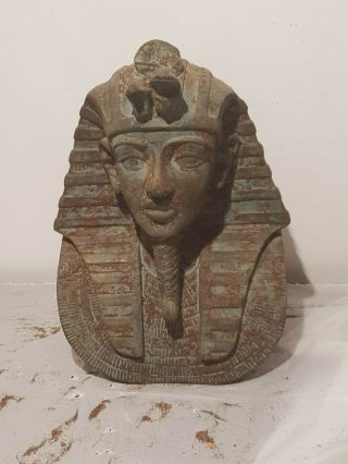 Rare Antique Ancient Egyptian King Tutankhamun Head Crown Cobra1332–1323BC 7