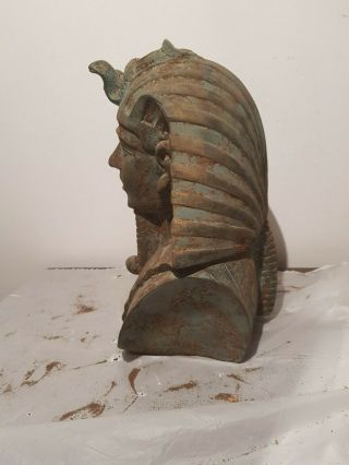Rare Antique Ancient Egyptian King Tutankhamun Head Crown Cobra1332–1323BC 8