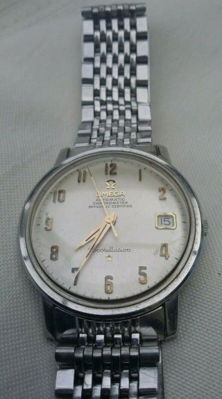Fine Vintage 1960s Omega Constellation With Arabic Numbers,  Date Window