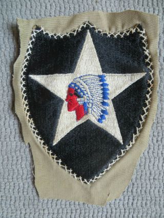 Ww2 Us Army 2nd Infantry Division Shoulder Patch - 4 1/4 " X3 3/8 "