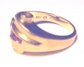 14k ROSE GOLD/Platinum Art Deco RUBY/DIAMOND RING 5.  52 grams SUBERI BROTHERS 6 5