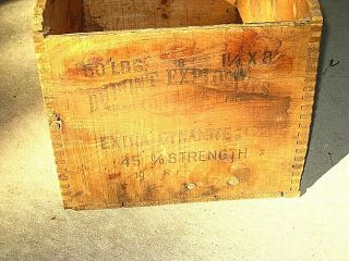 Vintage DUPONT Explosives RED CROSS CRATE 50 lb Extra Dynamite I.  C.  C.  14 Wood Box 8
