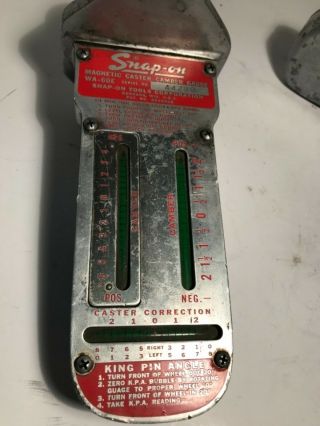 VINTAGE SNAP - ON ALIGNMENT TOOL MAGNETIC CASTER - CAMBER GAUGES,  BOX 9