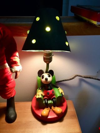 Rare Gorgeous 1930 Mickey Mouse Soreng Manegold Figural Antique Lamp