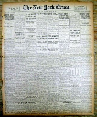 2 1921 Ny Times Newspapers Billy Mitchell &test By Airplanes To Sink Battleships