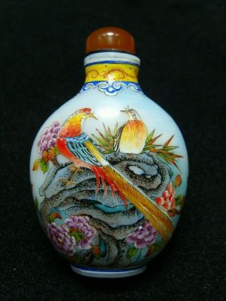 Exquisite Chinese Enamel Glass Snuff Bottle - See Video 7
