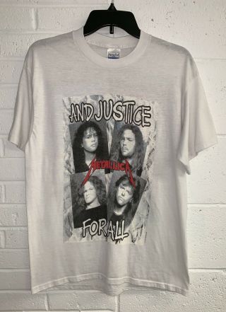 Vintage Metallica 1988 And Justice For All Metal Concert Tour T - Shirt M/l