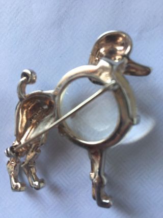 Vintage Trifari Poodle Jelly Belly Brooch Sterling 3