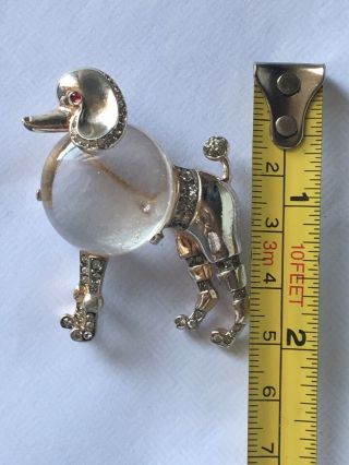 Vintage Trifari Poodle Jelly Belly Brooch Sterling 7