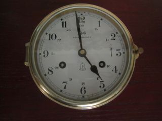 Vintage German Schatz Royal Mariner Brass Ship Clock 8 day Ships Bell Germany 2