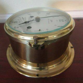 Vintage German Schatz Royal Mariner Brass Ship Clock 8 day Ships Bell Germany 4