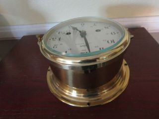 Vintage German Schatz Royal Mariner Brass Ship Clock 8 day Ships Bell Germany 6