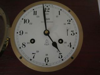 Vintage German Schatz Royal Mariner Brass Ship Clock 8 day Ships Bell Germany 9