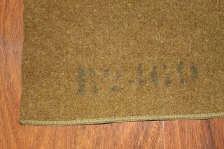 Scarce WW2 U.  S.  Army 1944 dated OD Wool Field Blanket, 4
