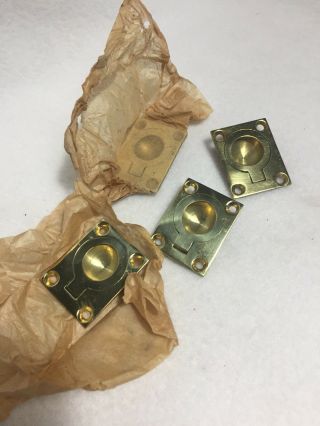 Set Of 4 Recessed Brass Ring Pulls 2