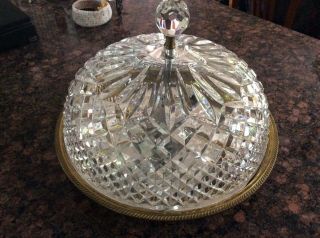 Vintage Waterford 15” Cut Glass Ceiling Mount Chandelier 2